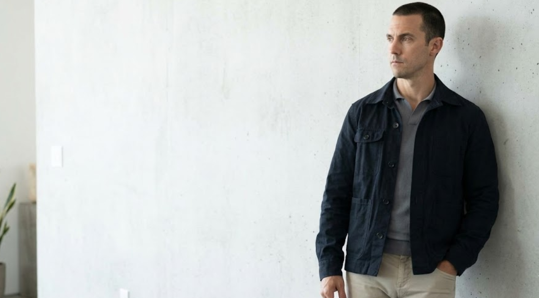 I Will Find You Milo Ventimiglia Black Cotton Chore Jacket with Utility Patch Pockets