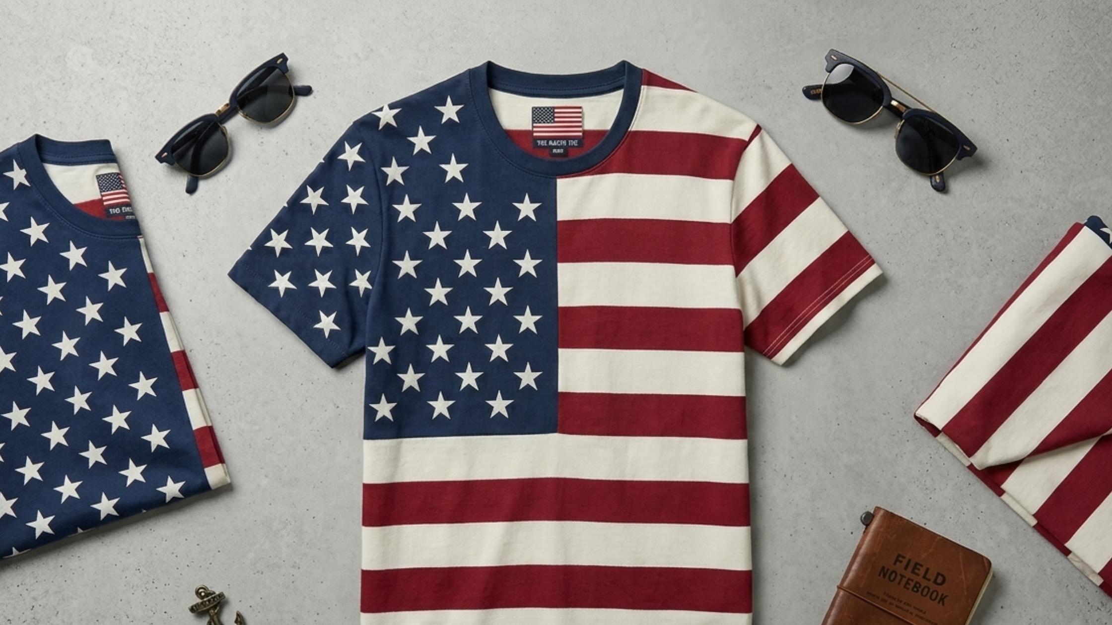 Independence Day American Flag Graphic T-Shirt red white and blue stars and stripes cotton crewneck short sleeve patriotic casual wear
