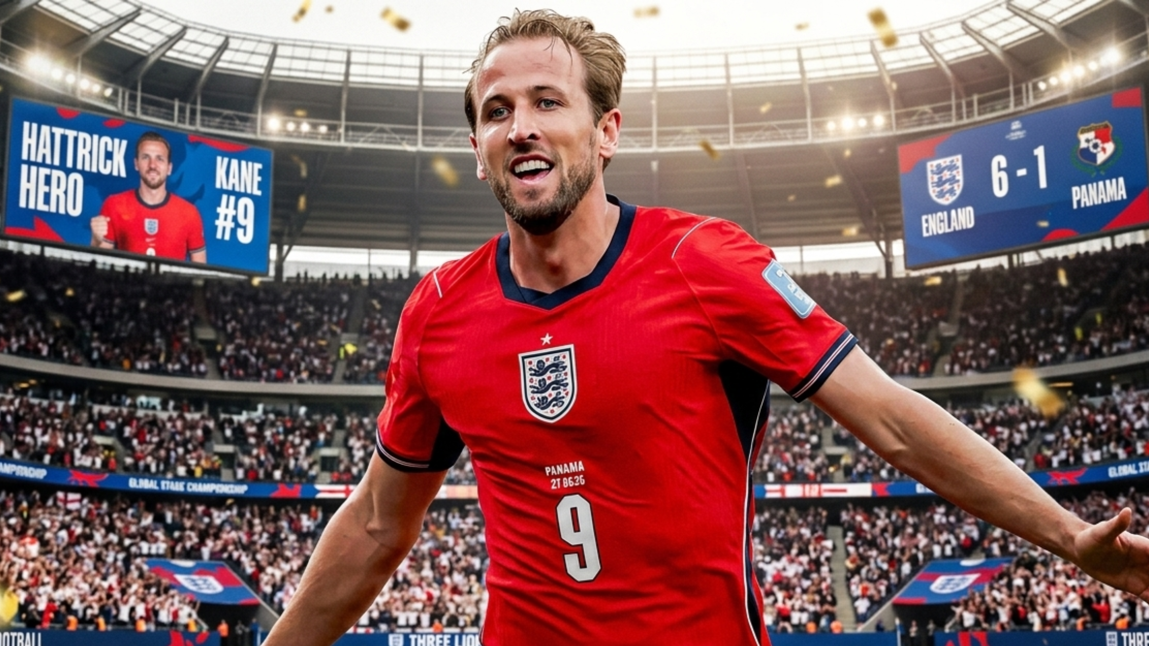 Harry Kane England FIFA World Cup 2026 red number 9 jersey T-shirt design inspired by football legacy and match celebration