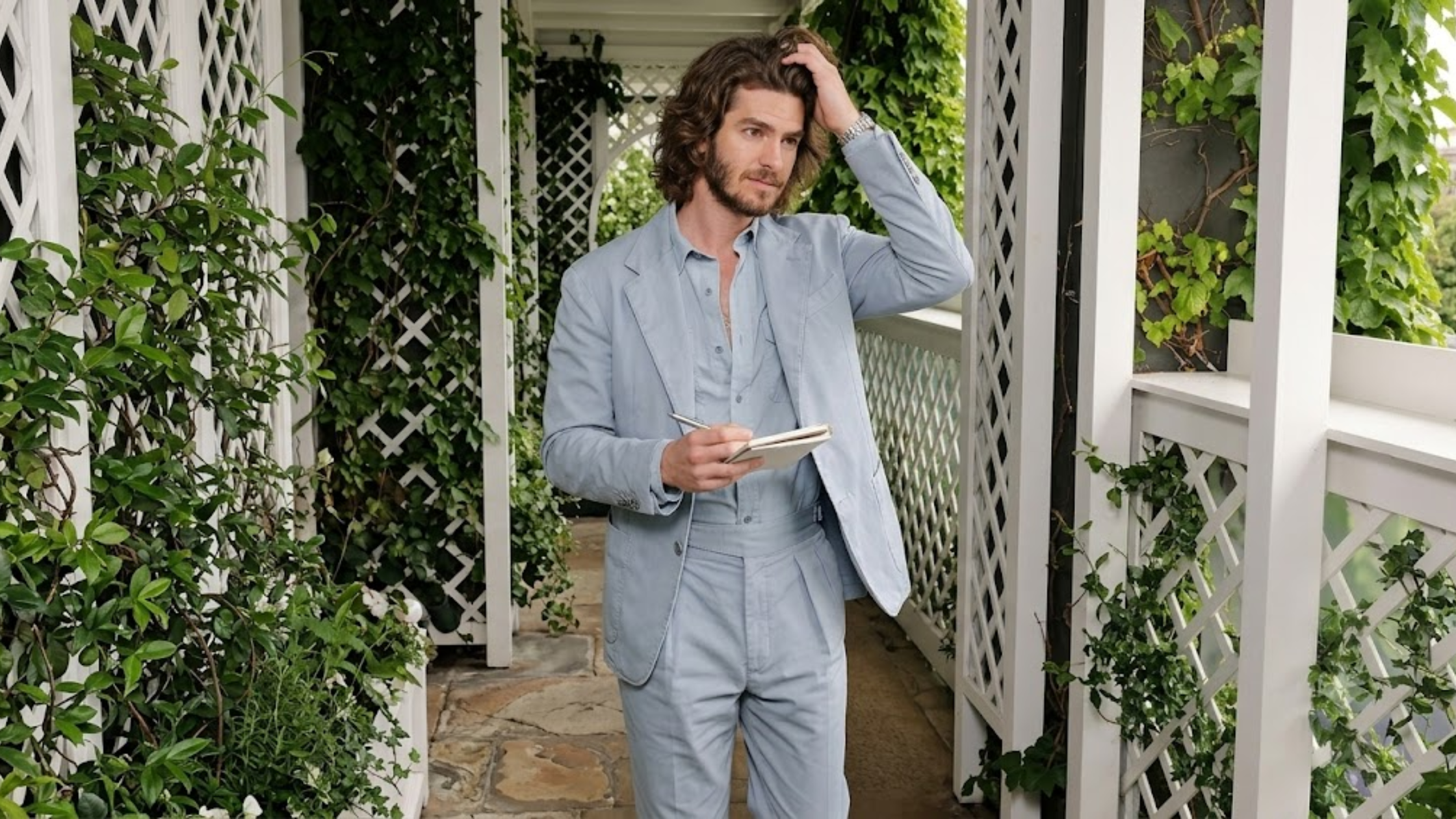 Andrew Garfield Wimbledon Championships 2026 Powder Blue Casual Blazer with Notch Lapels
