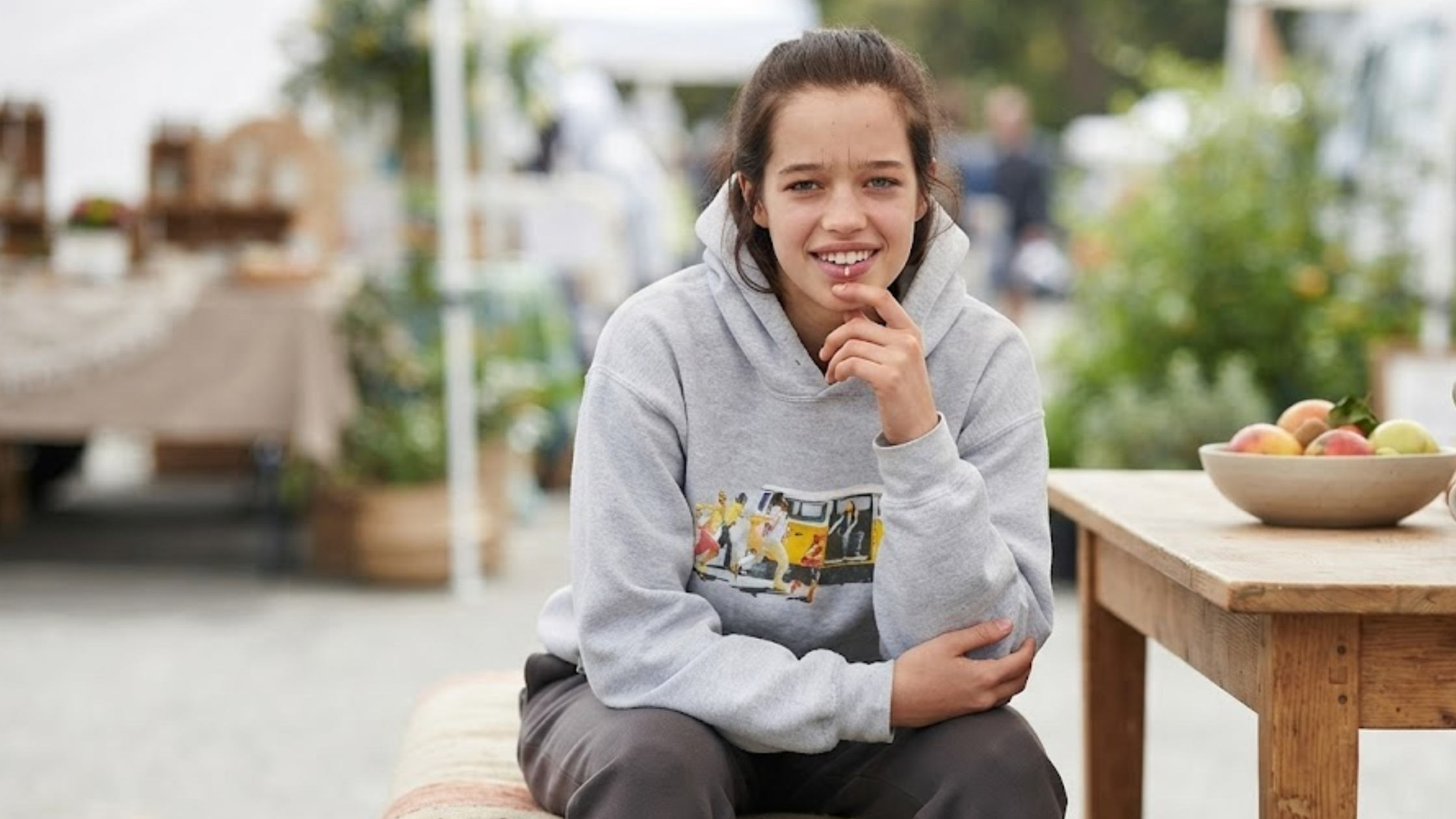 Shiloh Jolie Los Angeles 2026 Little Miss Sunshine Graphic Heather Grey Oversized Pullover Hoodie
