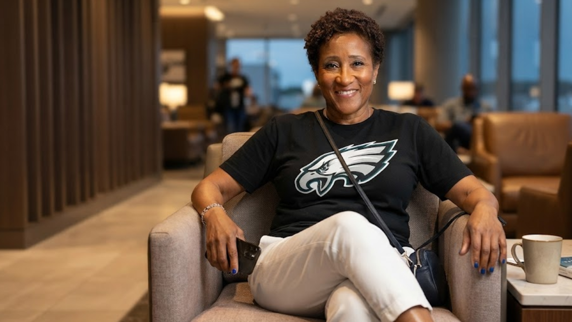 Wanda Sykes Philadelphia 2026 Jalen Hurts Eagles Logo Black Graphic T-Shirt
